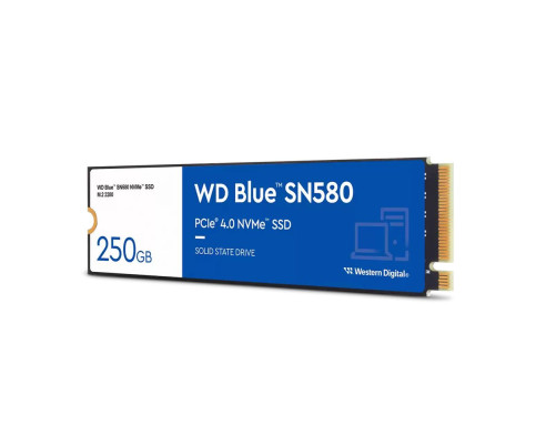 Твердотельный накопитель Western Digital Blue SN580 WDS250G3B0E, 250GB, M.2 2280 Твердотельный накопитель Western Digital Blue SN580 WDS250G3B0E, 250GB, M.2 2280