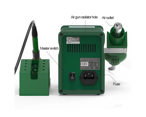 Паяльная станция BST-878D 2в1, LED-дисплей, 100-450С, 700Вт Паяльная станция BST-878D 2в1, LED-дисплей, 100-450С, 700Вт