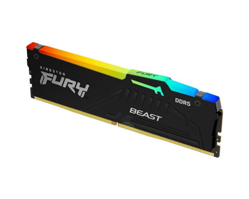 Модуль оперативной памяти Kingston 8GB DDR5 5600 DIMM FURY Beast Black RGB EXPO Non-ECC, 1RX16 36-38-38 1.25V 288-pin 16Gbit Модуль оперативной памяти Kingston 8GB DDR5 5600 DIMM FURY Beast Black RGB EXPO Non-ECC, 1RX16 36-38-38 1.25V 288-pin 16Gbit