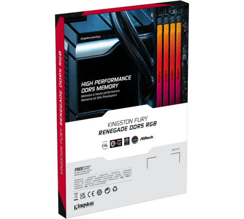 Модуль оперативной памяти Kingston 16GB FURY Renegade Silver/Black RGB XMP DDR5 8000Mhz DIMM 1RX8 38-48-48 1.45V 288-pin 16Gbit