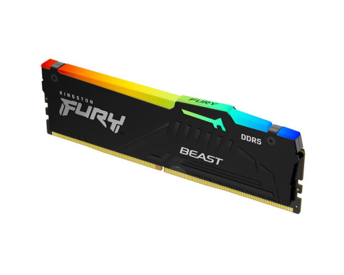 Модуль оперативной памяти Kingston 16GB DDR5 5600 DIMM FURY Beast Black RGB EXPO Non-ECC Unbuffered, 1RX8 36-38-38 1.25V 288-pin 16Gbit Модуль оперативной памяти Kingston 16GB DDR5 5600 DIMM FURY Beast Black RGB EXPO Non-ECC Unbuffered, 1RX8 36-38-38 1.25V 288-pin 16Gbit