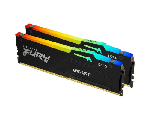 Модуль оперативной памяти Kingston 32GB DDR5 5600 DIMM FURY Beast Black RGB EXPO Non-ECC Unbuffered DIMM (Kit 2*16gb) 1RX8 36-38-38 1.25V 288-pin 16Gbit Модуль оперативной памяти Kingston 32GB DDR5 5600 DIMM FURY Beast Black RGB EXPO Non-ECC Unbuffered DIMM (Kit 2*16gb) 1RX8 36-38-38 1.25V 288-pin 16Gbit