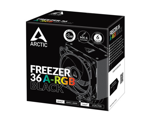 Вентилятор для процессора Arctic Cooling Вентилятор для процессора Arctic Freezer 36 A-RGB (Black) - Retail (Intel: LGA 1851, LGA 1700 AMD: AM5, AM4) (ACFRE00124A) Вентилятор для процессора Arctic Cooling Вентилятор для процессора Arctic Freezer 36 A-RGB (Black) - Retail (Intel: LGA 1851, LGA 1700 AMD: AM5, AM4) (ACFRE00124A)