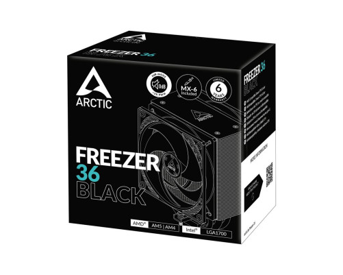 Вентилятор для процессора Arctic Cooling Вентилятор для процессора Arctic Freezer 36 (Black) - Retail (Intel: LGA 1851, LGA 1700 AMD: AM5, AM4) (ACFRE00123A) Вентилятор для процессора Arctic Cooling Вентилятор для процессора Arctic Freezer 36 (Black) - Retail (Intel: LGA 1851, LGA 1700 AMD: AM5, AM4) (ACFRE00123A)