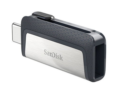 USB накопитель 128GB SanDisk Ultra Dual USB 3.2 Gen 1, черный/серебристый USB накопитель 128GB SanDisk Ultra Dual USB 3.2 Gen 1, черный/серебристый