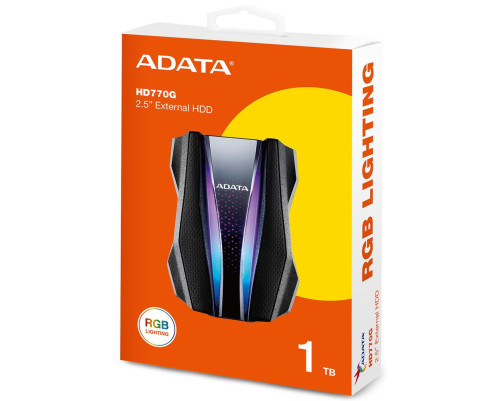 Жесткий диск внешний 1TB ADATA HD770G, RGB, черный Жесткий диск внешний 1TB ADATA HD770G, RGB, черный