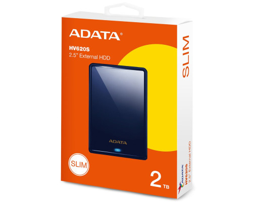 Жесткий диск внешний 2ТВ ADATA HV620, USB 3.1, синий Жесткий диск внешний 2ТВ ADATA HV620, USB 3.1, синий
