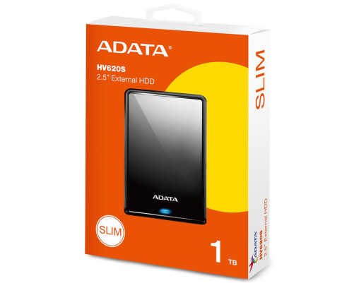 Внешний жесткий диск 1TB ADATA HV620S, USB 3.2 Gen1, черный Внешний жесткий диск 1TB ADATA HV620S, USB 3.2 Gen1, черный