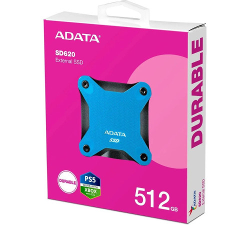 Внешний накопитель SSD 512GB ADATA SD620, USB 3.2, черный/синий