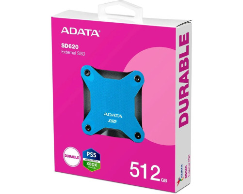 Внешний накопитель SSD 512GB ADATA SD620, USB 3.2, черный/синий Внешний накопитель SSD 512GB ADATA SD620, USB 3.2, черный/синий