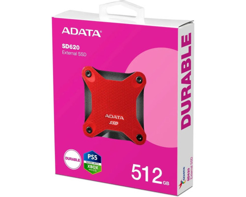Внешний накопитель SSD 512GB ADATA SD620, USB 3.2, черный/красный Внешний накопитель SSD 512GB ADATA SD620, USB 3.2, черный/красный