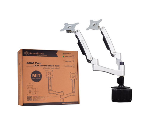 Кронштейн для монитора Silverstone SST-ARM22SC, серебристый/черный Кронштейн для монитора Silverstone SST-ARM22SC, серебристый/черный