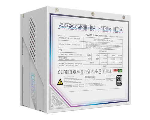 Блок питания 850 Вт Gigabyte AORUS ELITE AE850PM PG5 ICE Блок питания 850 Вт Gigabyte AORUS ELITE AE850PM PG5 ICE