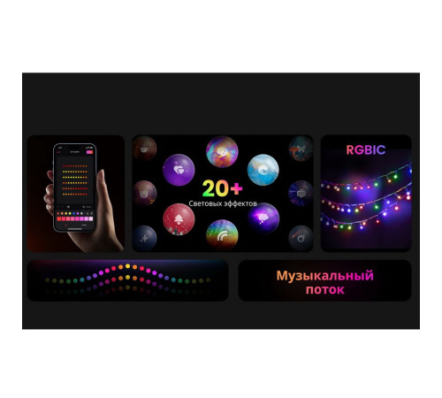 Умная  гирлянда Yeelight, 100 ламп, 10 м, RGBIC+ BLE