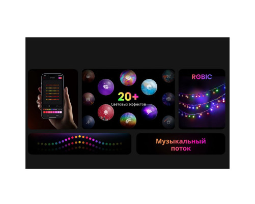 Умная  гирлянда Yeelight, 200 ламп, 20 м, RGBIC+ BLE