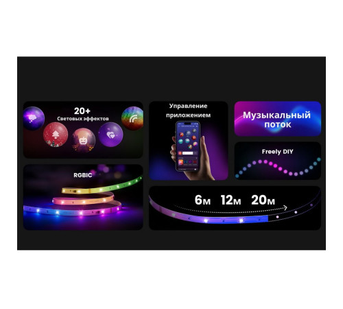 Умная светодиодная лента Yeelight  , 6 м, RGBIC+ BLE