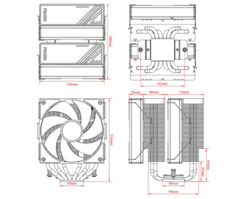 Вентилятор для процессора ID-Cooling FROZN A620, черный