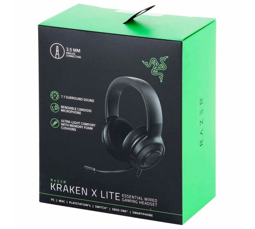 Гарнитура проводная Razer KRAKEN X LITE, черный