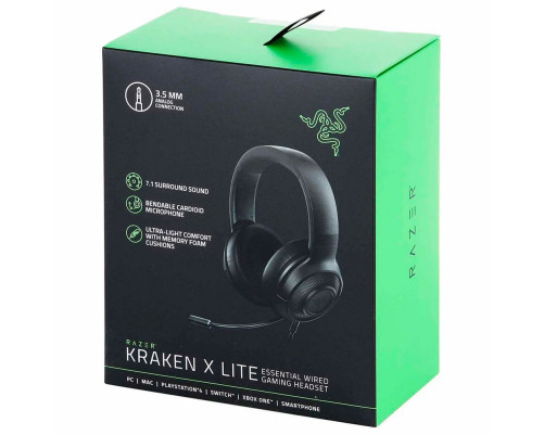 Гарнитура проводная Razer KRAKEN X LITE, черный Гарнитура проводная Razer KRAKEN X LITE, черный