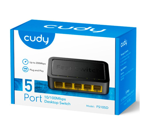 Коммутатор CUDY FS105D, черный