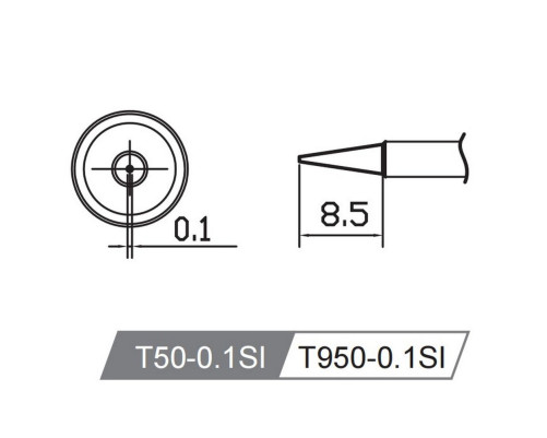 Жало со встроенным нагревателем , T50-0.1SI Жало со встроенным нагревателем , T50-0.1SI