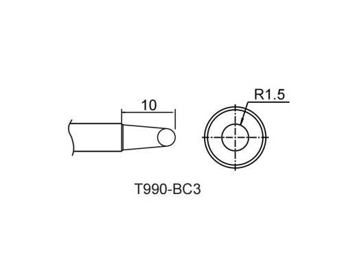 Жало со встроенным нагревателем , T990-BC3 Жало со встроенным нагревателем , T990-BC3