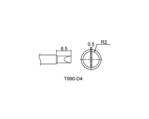 Жало со встроенным нагревателем , T990-D4 Жало со встроенным нагревателем , T990-D4