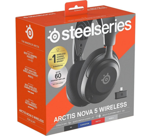 Гарнитура беспроводная игровая SteelSeries Arctis Nova 5, черный