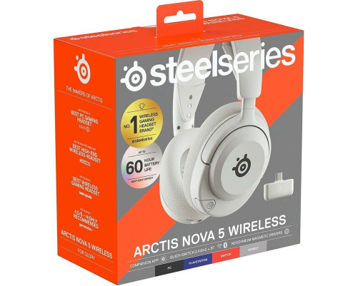 Гарнитура беспроводная игровая SteelSeries Arctis Nova 5, белый