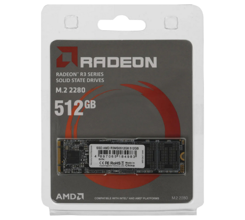 Твердотельный накопитель AMD Radeon R3, 512GB, M.2(22x80mm)