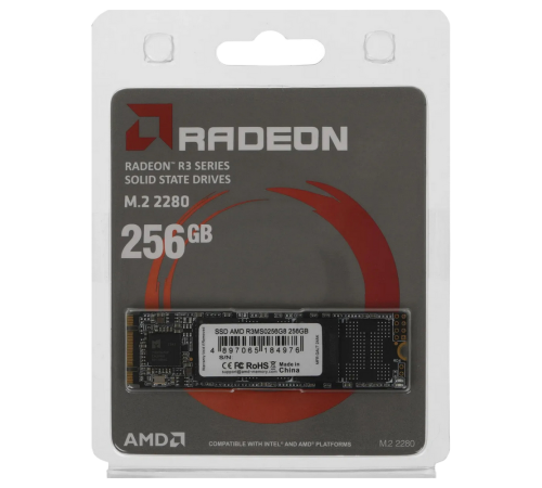 Твердотельный накопитель SSD AMD Radeon R3, 256GB, M.2(22x80mm)