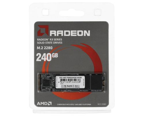 Твердотельный накопитель AMD Radeon R3, 240GB, M.2(22x80mm) Твердотельный накопитель AMD Radeon R3, 240GB, M.2(22x80mm)