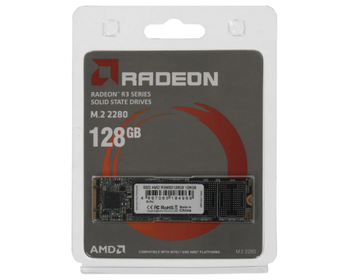 Твердотельный накопитель SSD AMD Radeon M2.2280 128GB R3 Series Твердотельный накопитель SSD AMD Radeon M2.2280 128GB R3 Series