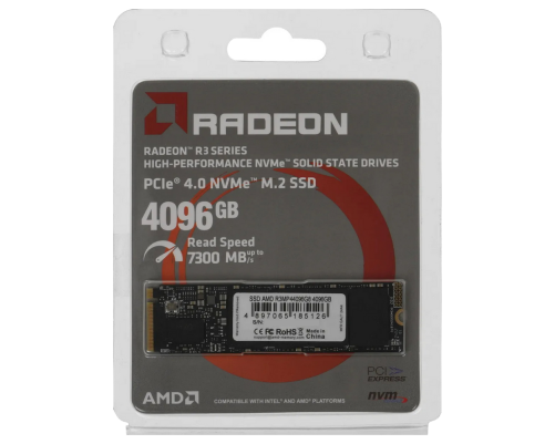 Твердотельный накопитель AMD Radeon R3, 4TB, M.2(22x80mm) Твердотельный накопитель AMD Radeon R3, 4TB, M.2(22x80mm)