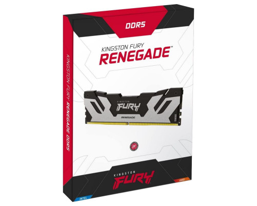 Модуль оперативной памяти Kingston KF584CU40RS-24 24GB DDR5 8400 CUDIMM FURY Renegade Silver/Black Gaming Memory Non-ECC, CL40, 1.45V, Heat Shield, XMP, RTL Модуль оперативной памяти Kingston KF584CU40RS-24 24GB DDR5 8400 CUDIMM FURY Renegade Silver/Black Gaming Memory Non-ECC, CL40, 1.45V, Heat Shield, XMP, RTL
