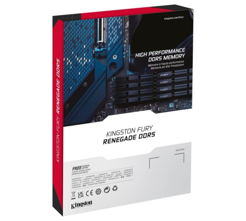 Модуль оперативной памяти Kingston 24GB FURY Renegade Silver/Black DDR5 8400Mhz CUDIMM, CL40, 1.45V, Heat Shield, XMP, RTL