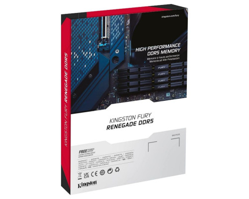 Модуль оперативной памяти Kingston KF584CU40RS-24 24GB DDR5 8400 CUDIMM FURY Renegade Silver/Black Gaming Memory Non-ECC, CL40, 1.45V, Heat Shield, XMP, RTL Модуль оперативной памяти Kingston KF584CU40RS-24 24GB DDR5 8400 CUDIMM FURY Renegade Silver/Black Gaming Memory Non-ECC, CL40, 1.45V, Heat Shield, XMP, RTL