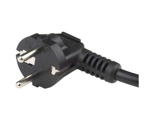 Кабель питания Hyperline PWC-IEC19-SHM-1.8-BK, Schuko+C19, (3x1.5), 16A, угловая вилка, 1.8 м, черный