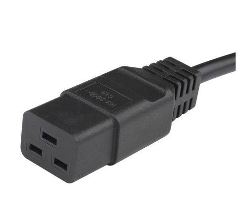 Кабель питания Hyperline PWC-IEC19-SHM-1.8-BK, Schuko+C19, (3x1.5), 16A, угловая вилка, 1.8 м, черный