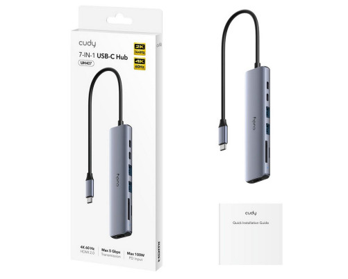 USB-концентратор CUDY UH407, 7-IN-1 USB-C Hub with 4K HDMI 7-IN-1 USB USB-концентратор CUDY UH407, 7-IN-1 USB-C Hub with 4K HDMI 7-IN-1 USB