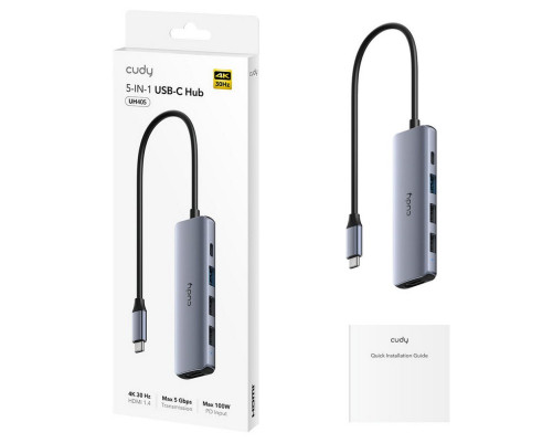 Концентратор CUDY UH405, 5-IN-1 USB-C Hub with 4K HDMI 5-IN-1 USB Концентратор CUDY UH405, 5-IN-1 USB-C Hub with 4K HDMI 5-IN-1 USB