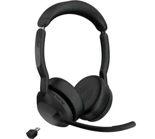 Гарнитура беспроводная Jabra Evolve2 55, Link380c MS Stereo Stand, черный