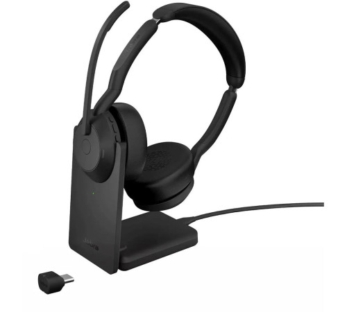 Гарнитура беспроводная Jabra Evolve2 55, Link380c MS Stereo Stand, черный