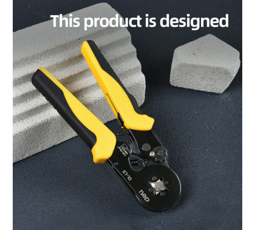 Пресс-клещи квадратные Deli DL-L11 для обжима наконечников 0,25-10 кв.мм