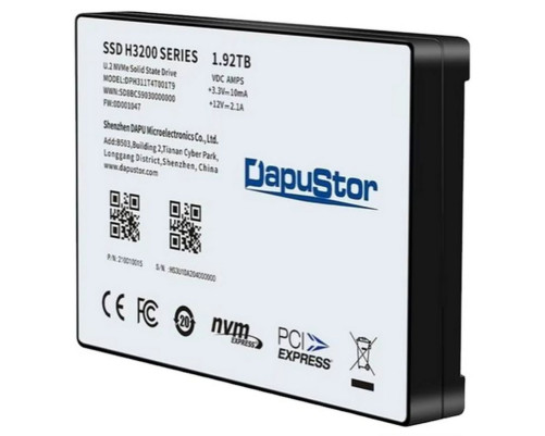 Твердотельный накопитель DapuStor H3200, 1.92TB, 2.5" Твердотельный накопитель DapuStor H3200, 1.92TB, 2.5"