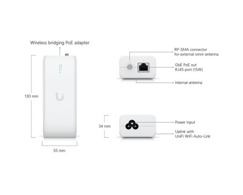 Радиомост Ubiquiti Building-to-Building Bridge, белый Радиомост Ubiquiti Building-to-Building Bridge, белый
