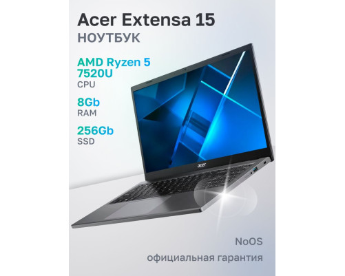 Ноутбук Acer Extensa 15 EX215-23-R0YA AMD Ryzen 5 7520U/8Gb/SSD256Gb/15.6"/IPS/FHD/60Hz/NoOS/Iron (NX.EH3CD.003) Ноутбук Acer Extensa 15 EX215-23-R0YA AMD Ryzen 5 7520U/8Gb/SSD256Gb/15.6"/IPS/FHD/60Hz/NoOS/Iron (NX.EH3CD.003)