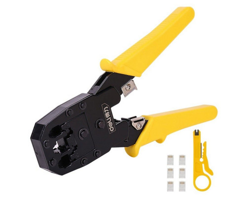 Обжимные клещи Deli DL2468, 8P(RJ-45), 6P(RJ-14 и RJ-12), 4P(RJ-9) 200мм, в комплекте инструмент для снятия изоляции и набор коннектеров, OEM Обжимные клещи Deli DL2468, 8P(RJ-45), 6P(RJ-14 и RJ-12), 4P(RJ-9) 200мм, в комплекте инструмент для снятия изоляции и набор коннектеров, OEM