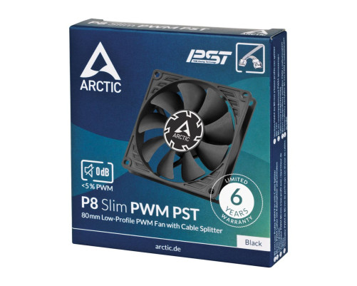 Вентилятор для корпуса ARCTIC P8 SLIM PWM PST, черный Вентилятор для корпуса ARCTIC P8 SLIM PWM PST, черный