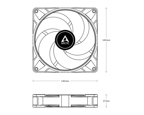 Вентилятор для корпуса Arctic Cooling P14 Max, белый Вентилятор для корпуса Arctic Cooling P14 Max, белый